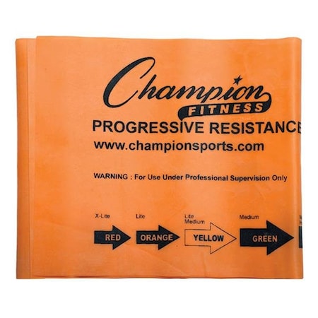 Champion Sports Champion Sports FB4O 4 ft. Therapy & Exercise Flat Band; Orange - Light FB4O